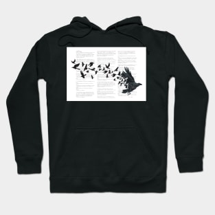 Vintage Style Print with Poem Text Edgar Alan Poe: Edgar Alan Crow Hoodie